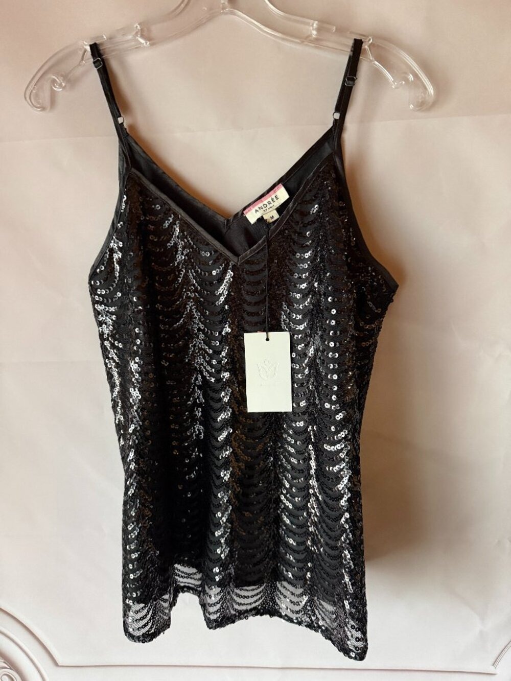 Women's Black Sequined Cami Medium